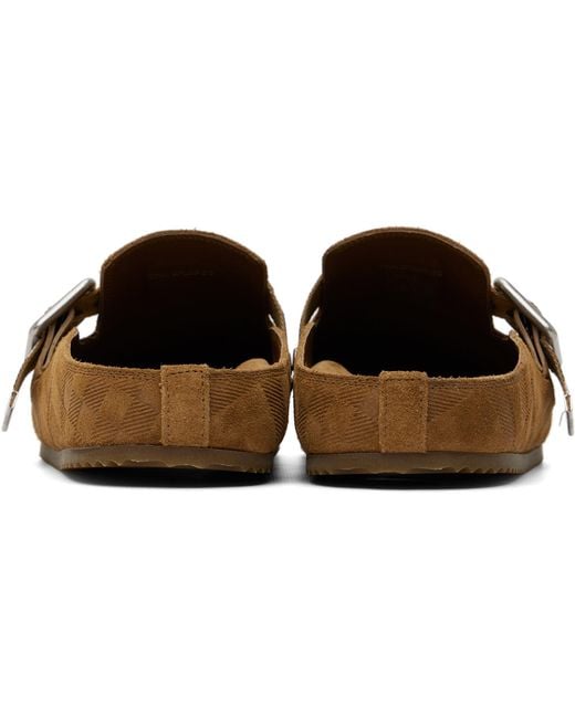 Burberry Brown Tan Check Suede Urchin Loafers