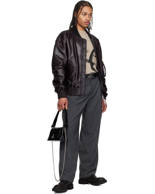 メンズ Vivienne Westwood ブラック Line Orb バックルベルト Black