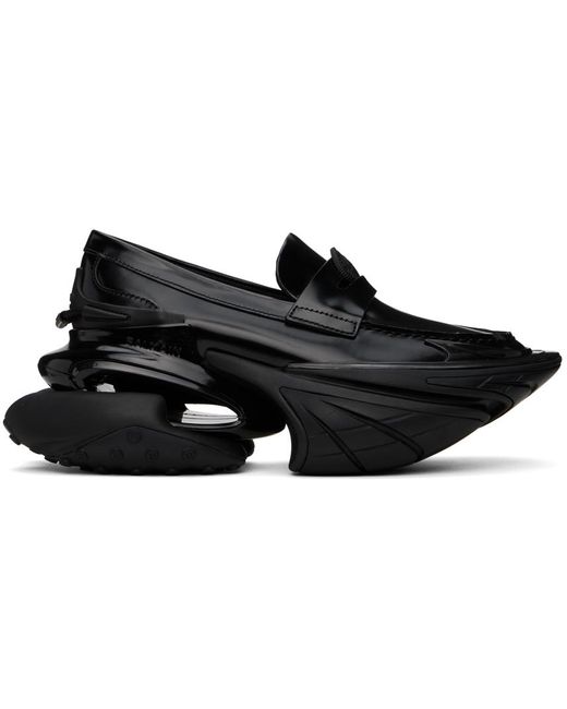 Balmain Black Leather Slip-on Unicorn Sneakers for men