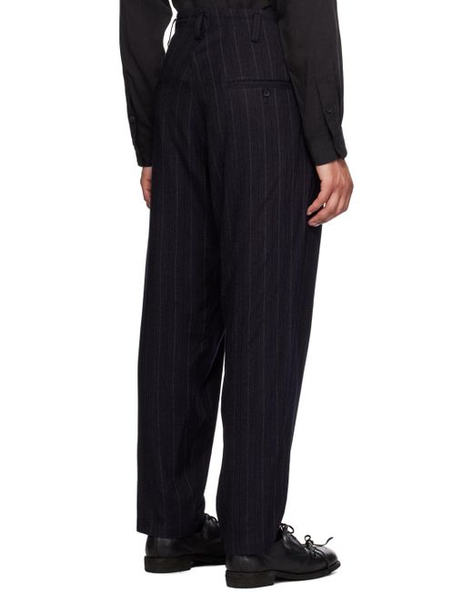 Yohji Yamamoto Blue Stripe Trousers for men