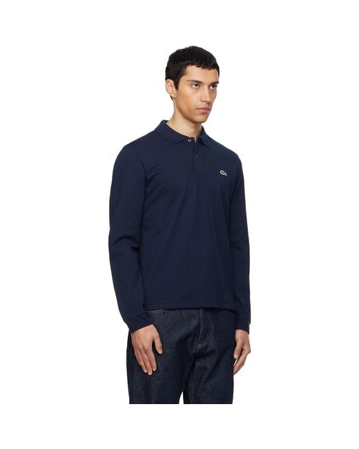 Lacoste Blue Classic Fit Long Sleeve L.12.12 Polo for men