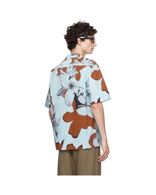 Paul Smith Blue Floral Print Shirt for men