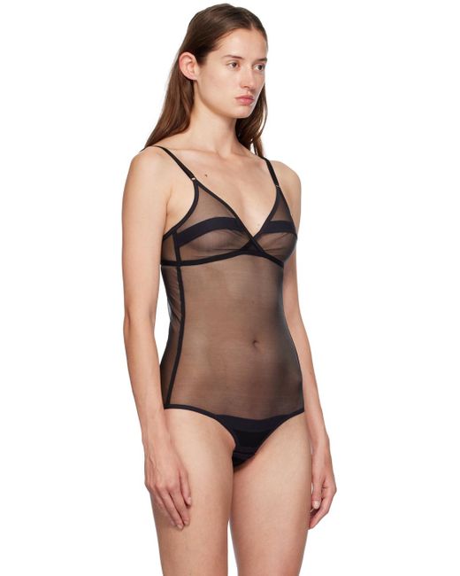 Yasmine Eslami Black Serena Bodysuit