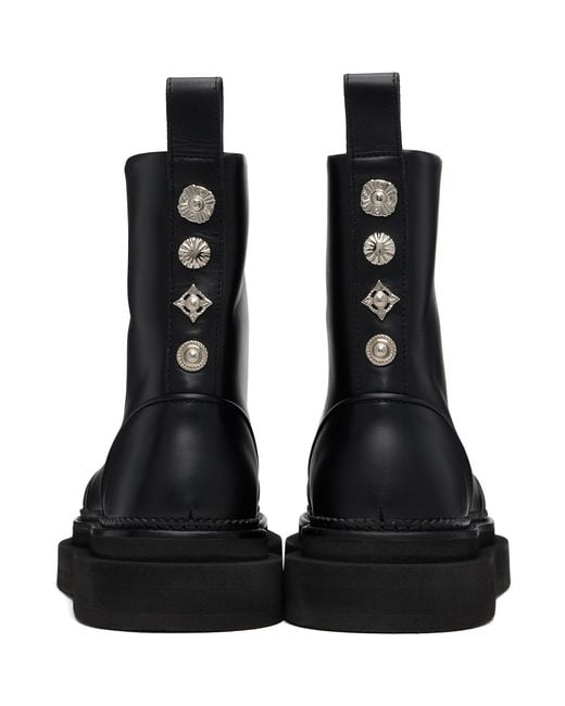 Toga Virilis Black Leather Aj1430 Zip-Up Boots for men