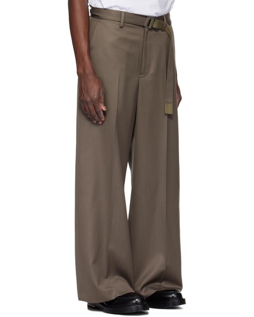 Sacai Doeskin Pants 25-03633M TAUPEサイズ1 Sacai Taupe Doeskin Trousers in Brown for Men | Lyst
