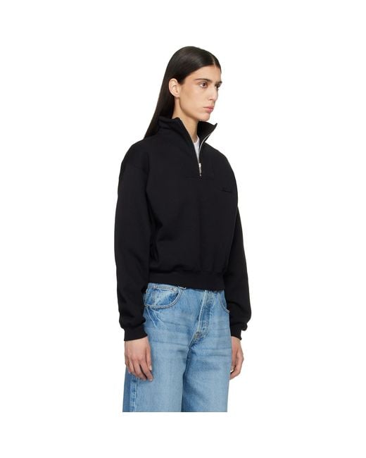 Jacquemus Black 'The Gros Grain Zipped-Rollneck' Sweatshirt