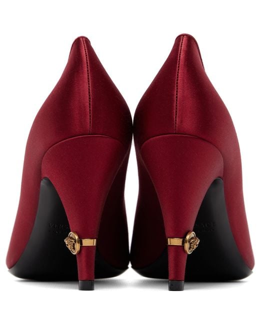 Versace Red Gianni Satin Heels