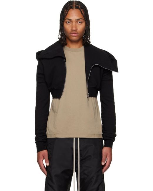Rick Owens Black Concordians Micro Mountain Hoodie for men