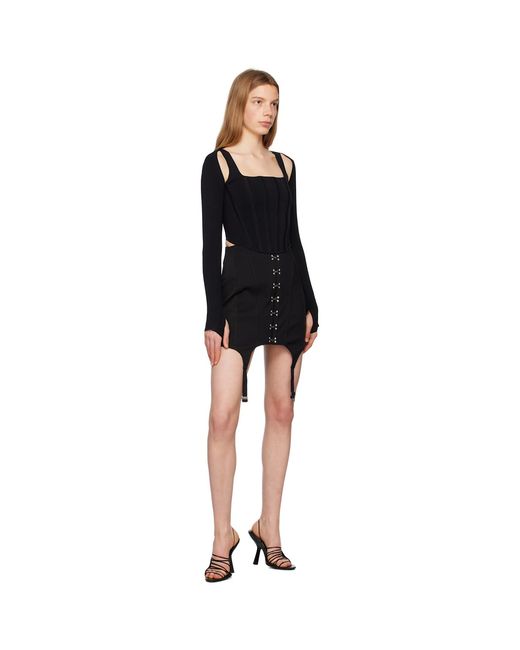Dion Lee Black Corset Long Sleeve T-Shirt