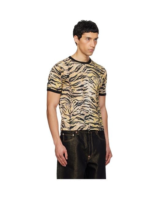 KENZO Black Paris Tiger' Slim T-Shirt for men