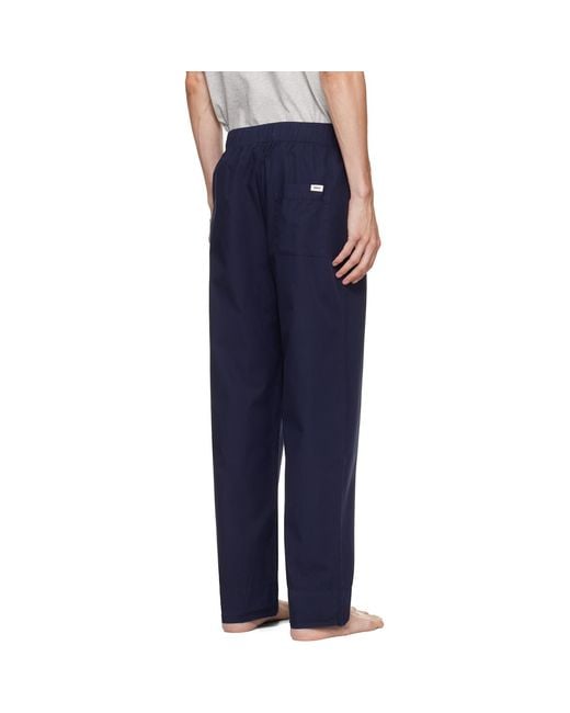 Tekla Blue Poplin Pyjama Pants for men