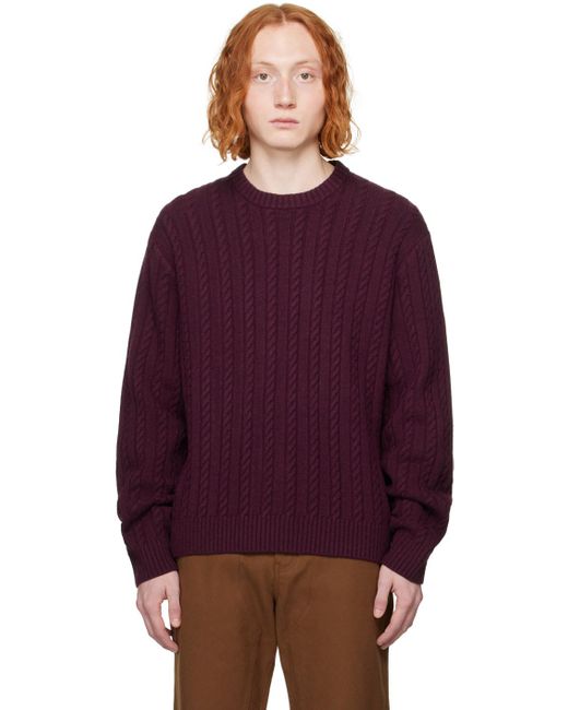 Saturdays NYC Purple Burgundy Nico Sweater for men