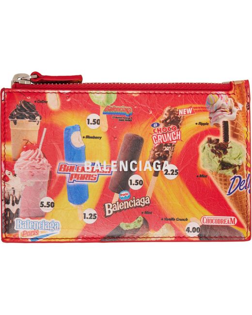 Balenciaga Pink Cash Long Coin Card Holder for men