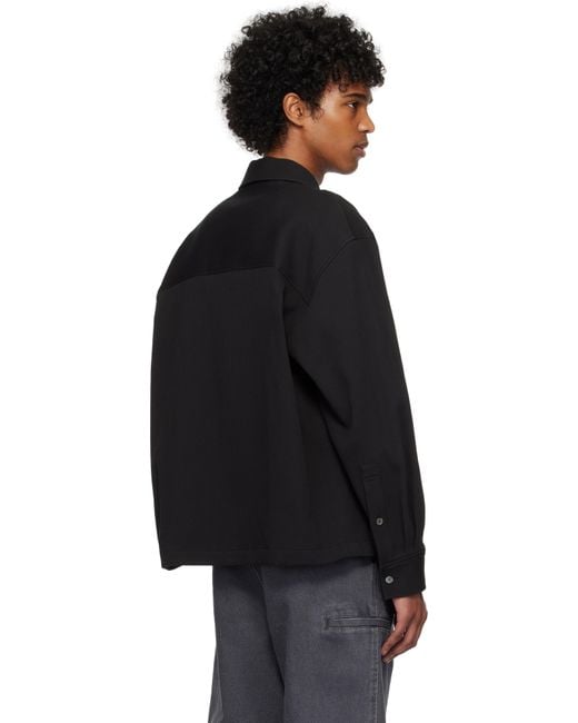 LE17SEPTEMBRE Black Zip & Button Front Jacket for men