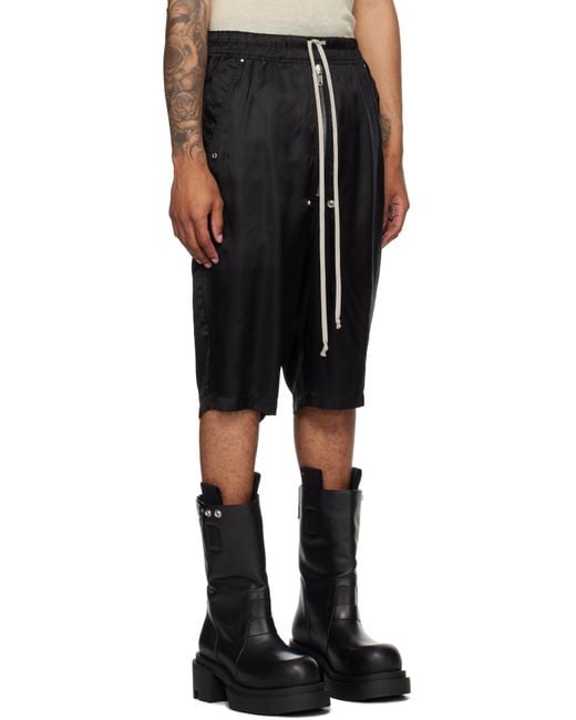 Rick Owens Black Concordians Bela Pods Shorts for men