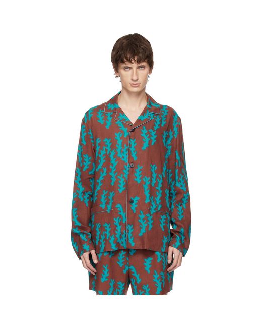 Zegna Blue Linen Shirt for men
