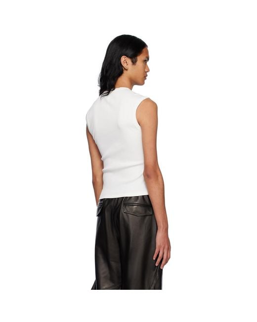 Dion Lee Black White Split Hem Tank Top for men