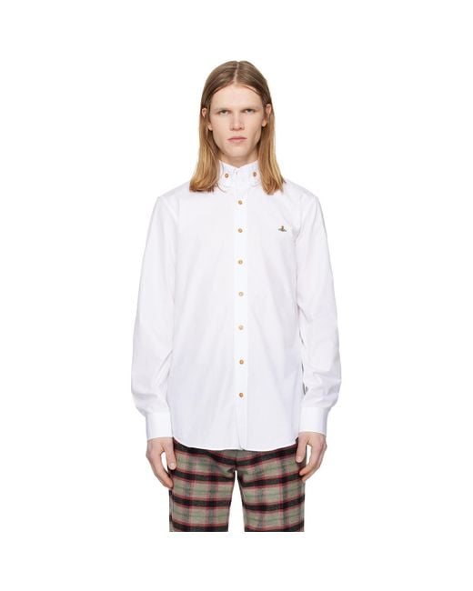 Vivienne Westwood White Two Button Krall Shirt for men