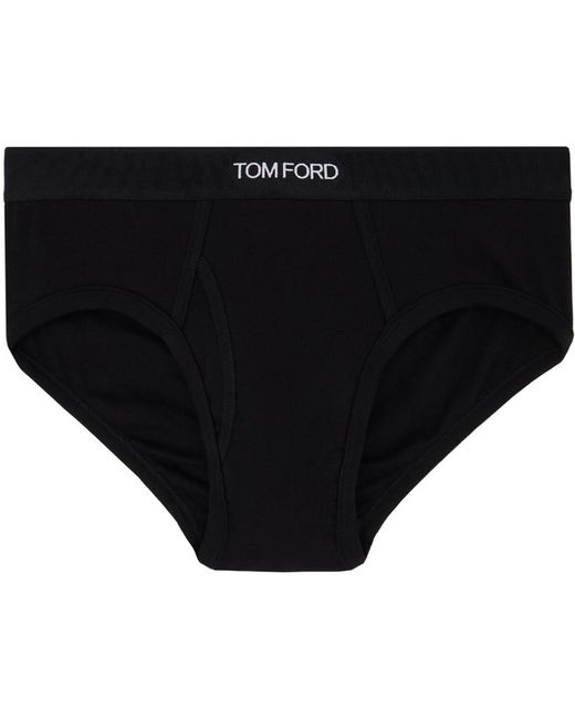 Slip noir à logo en tricot jacquard Tom Ford pour homme en coloris Black