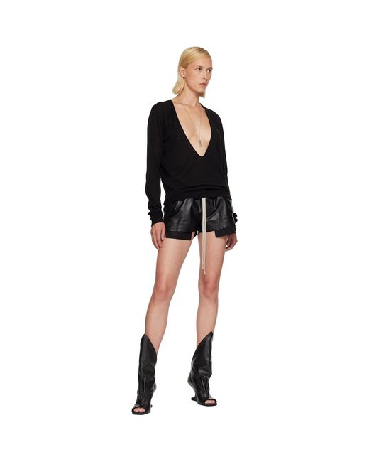 Rick Owens Black Tower Extreme V-Neck Sweater