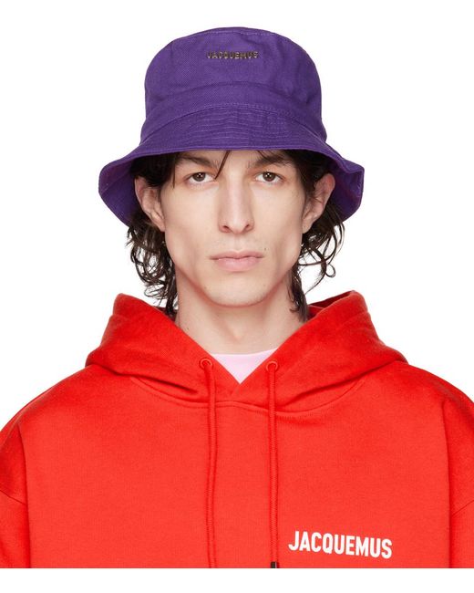 Jacquemus Red Purple Le Raphia 'le Bob Gadjo' Hat for men