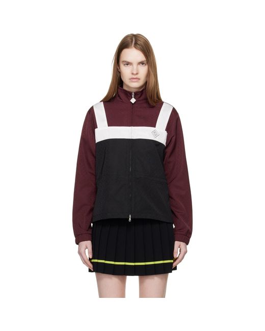 Casablanca Black Burgundy Monogram Windbreaker Jacket