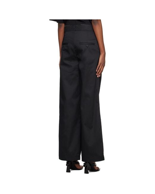 Palm Angels Black Reversed Waistband Trousers