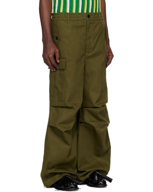 Marni Green Drawstring Cargo Pants for men