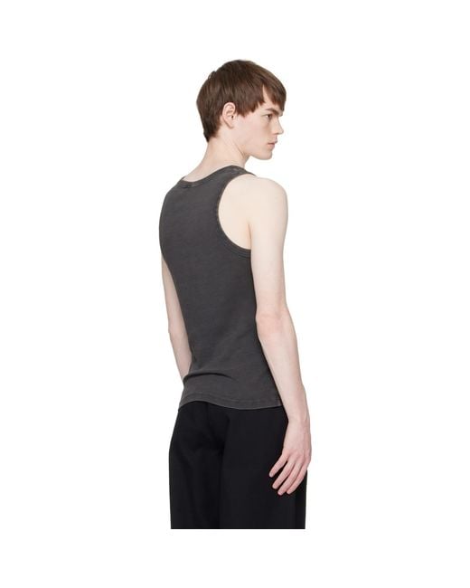 Entire studios Black Rib Tank Top for men
