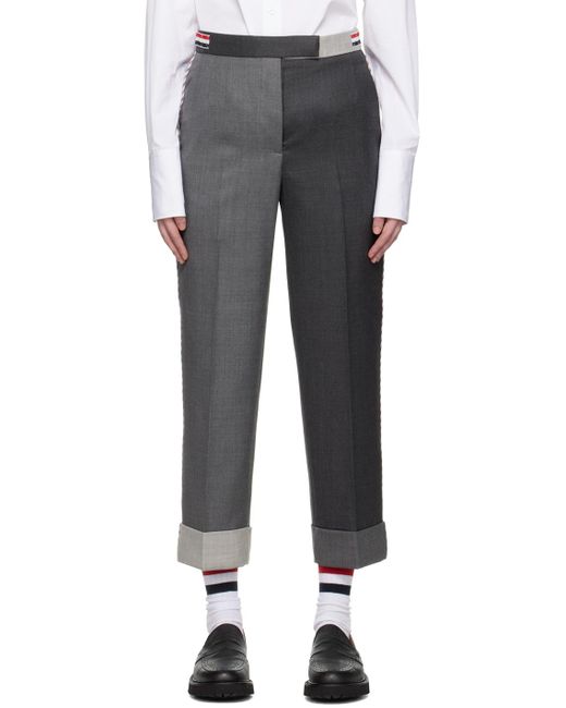 Thom Browne Black Gray Paneled Trousers