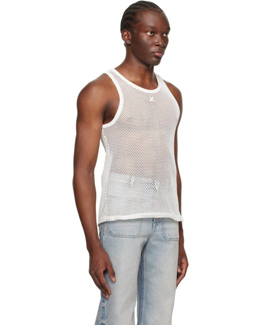 Courreges Black Off-white Embroidered Tank Top for men