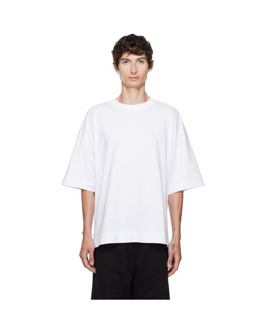 Dries Van Noten White Dropped Shoulder T-Shirt for men