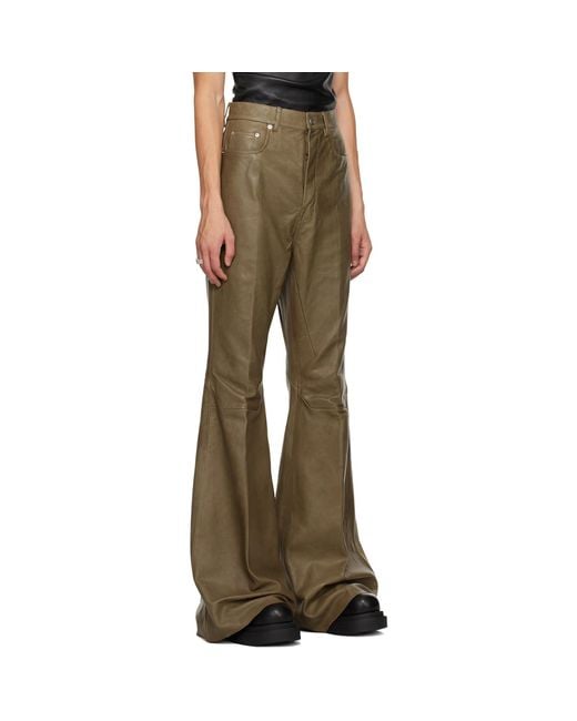 Rick Owens Brown Porterville Bolan Leather Pants for men