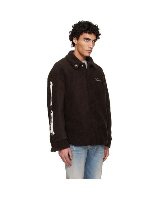 Amiri Black Bones Studded Overshirt for men