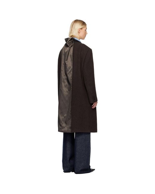 MM6 by Maison Margiela Black Draped Panel Coat