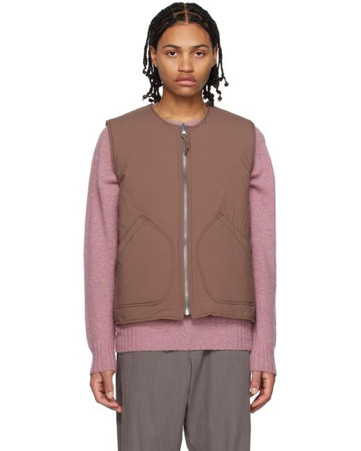 YMC Brown Wyatt Reversible Vest for men