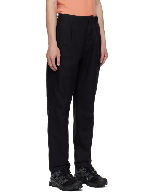 C P Company Black Garment-dyed Cargo Pants for men