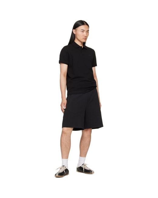 Moncler Black Logo Cotton Piquet Polo for men