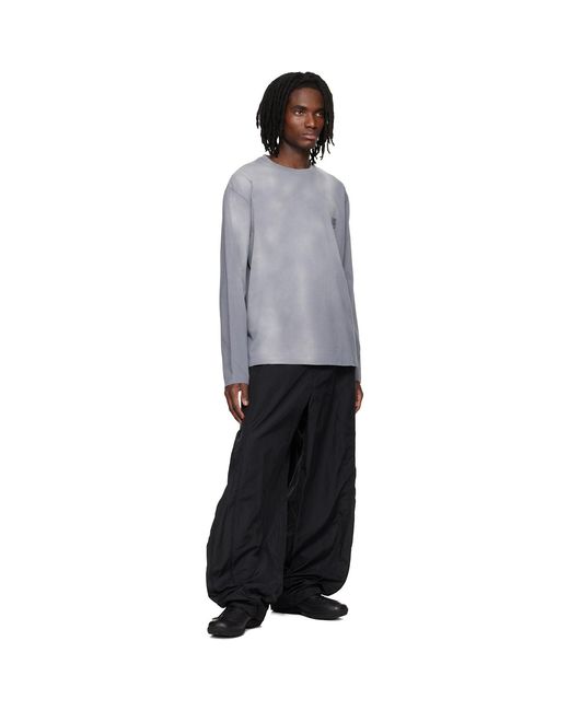 Wooyoungmi Black Long-Sleeve Dyed Back Logo T-Shirt for men