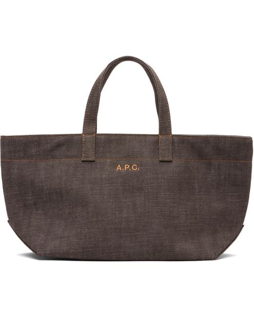 A.P.C. Brown 'Le Drummer' Toile Small Tote