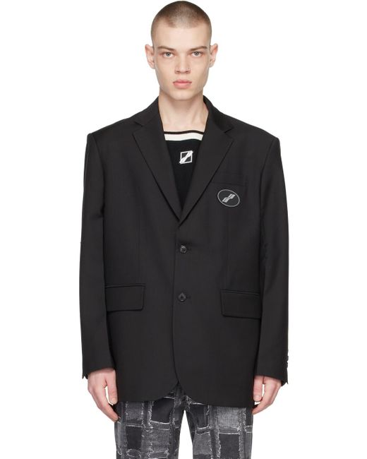 we11done Synthetic Oversized Suit Logo Blazer in Black for Men - Lyst