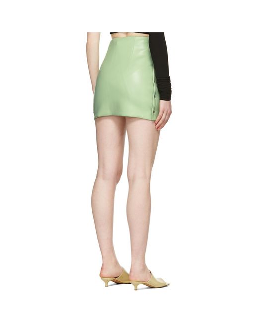 Aleksandre Akhalkatsishvili Green Faux-Leather Mini Skirt