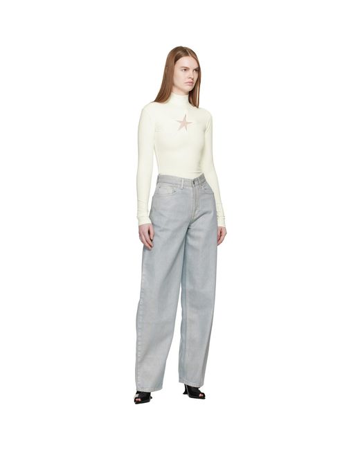 Mugler Multicolor Off- Thick Lycra Turtleneck