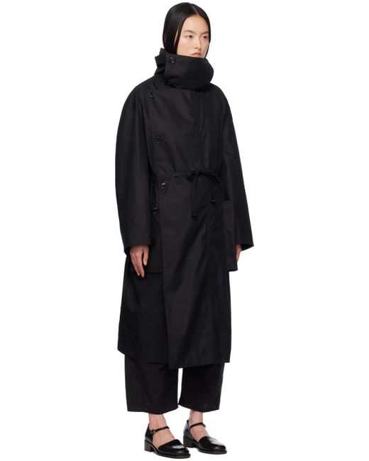 Lemaire Black Asymmetrical Coat