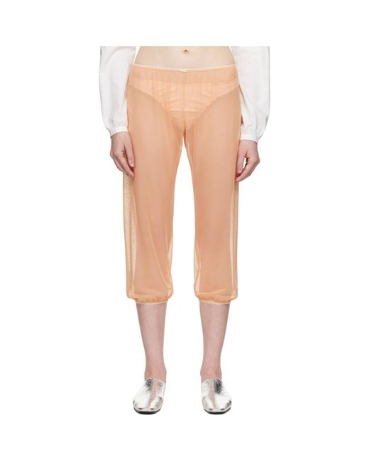 Colleen Allen Orange Stretch Tulle Sleep Capri Trousers