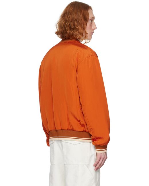 Dries Van Noten Orange Reversible Bomber Jacket for men