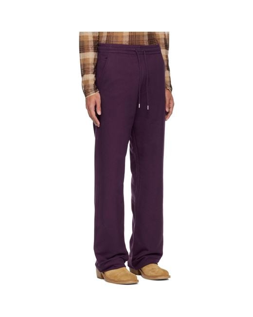 Dries Van Noten Purple Drawstring Sweatpants for men