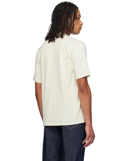 メンズ Auralee オフホワイト Luster Plaiting Tシャツ Black