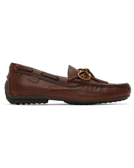 Polo Ralph Lauren Roberts Leather Driver Loafers in Black for Men | Lyst UK