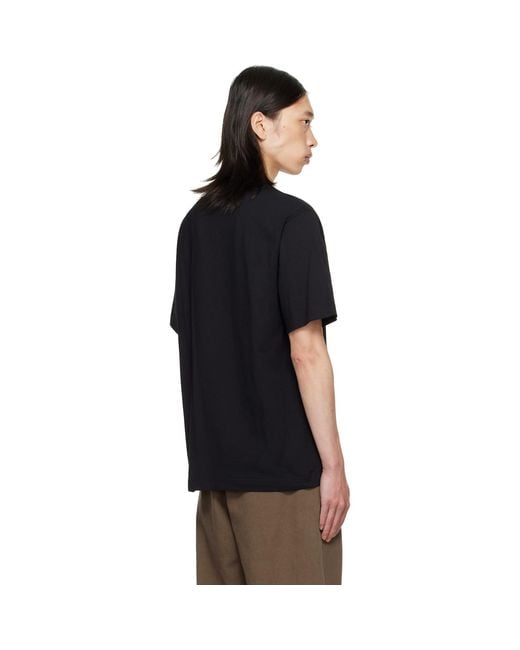 Burberry Black Check Trim Cotton T-shirt for men